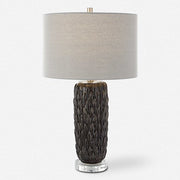 Uttermost Nettle Mushroom Gray Glazed Ceramic Table Lamp With Drum Shade