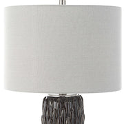 Uttermost Nettle Mushroom Gray Glazed Ceramic Table Lamp With Drum Shade