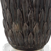 Uttermost Nettle Mushroom Gray Glazed Ceramic Table Lamp With Drum Shade