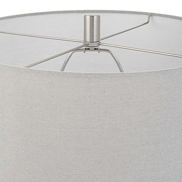 Uttermost Nettle Mushroom Gray Glazed Ceramic Table Lamp With Drum Shade