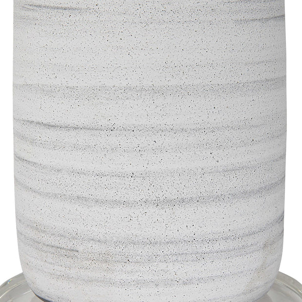 Uttermost Levadia White Glazed Ceramic Table Lamp With White Drum Shade