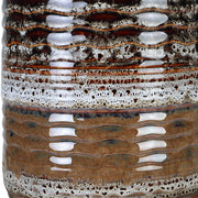 Uttermost Roan Clay, Taupe and Charcoal Ceramic Table Lamp With White Linen Shade