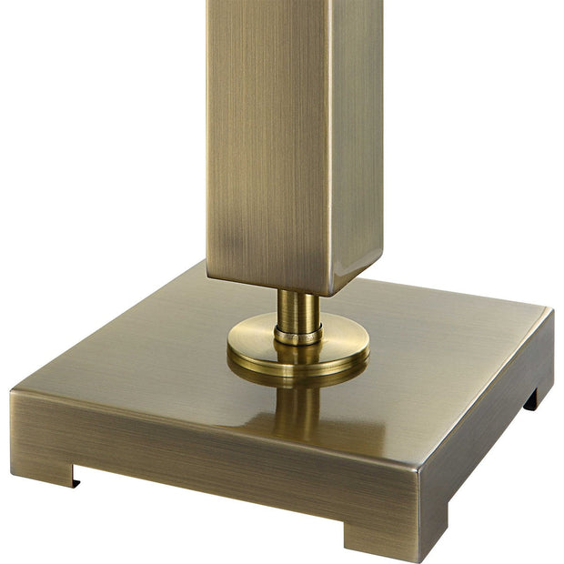 Uttermost Duomo Antique Brass Table Lamp With White Linen Shade