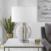 Uttermost Repetition White Marble Table Lamp With White Shade