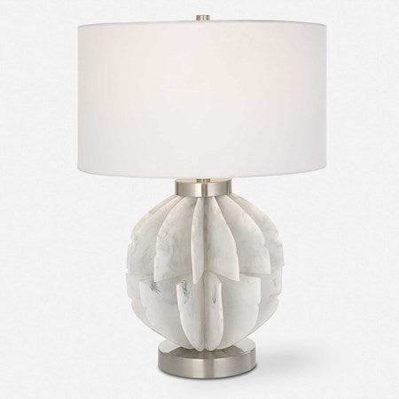 Uttermost Repetition White Marble Table Lamp With White Shade