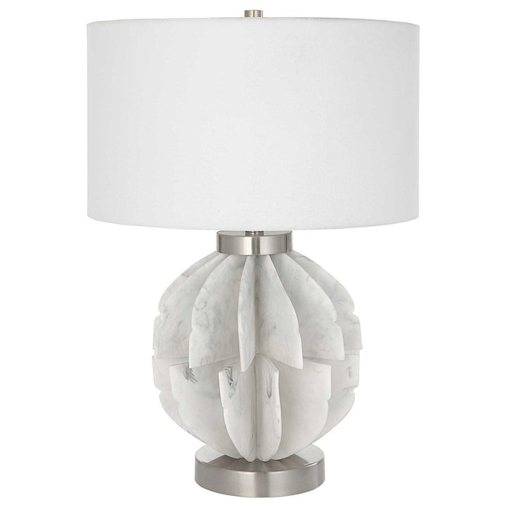 Uttermost Repetition White Marble Table Lamp With White Shade