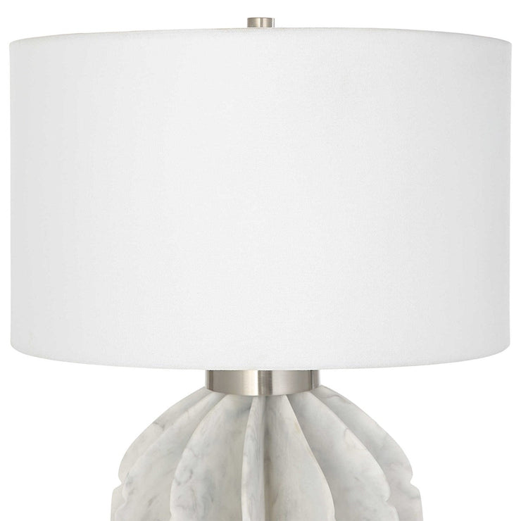 Uttermost Repetition White Marble Table Lamp With White Shade