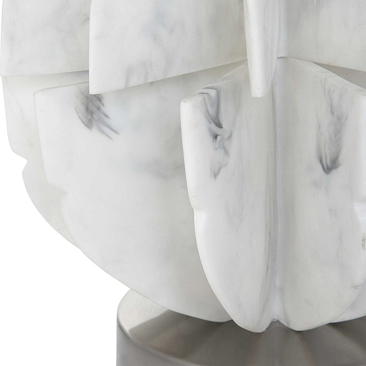 Uttermost Repetition White Marble Table Lamp With White Shade