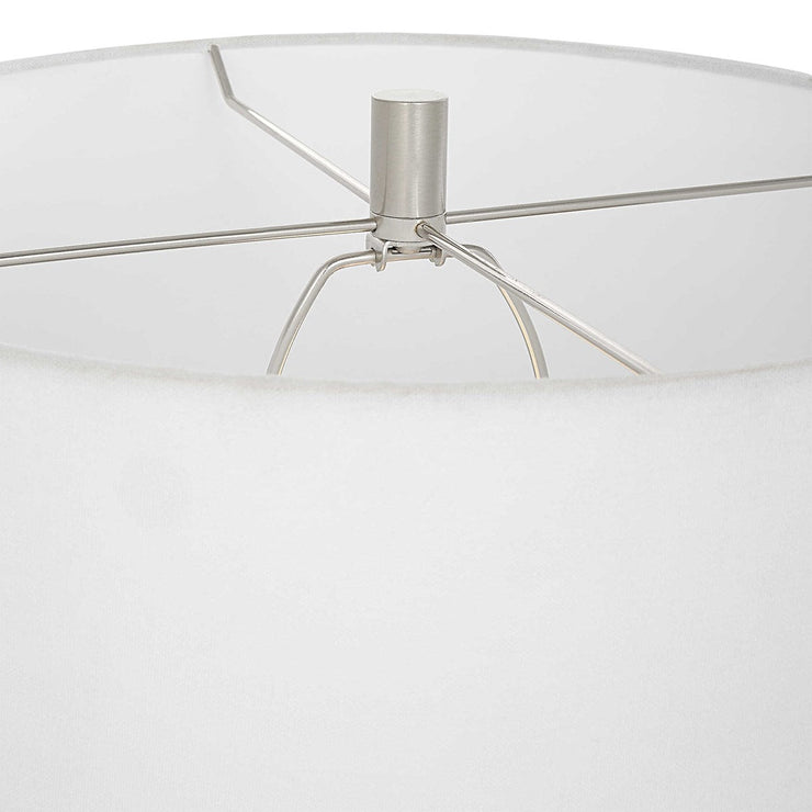 Uttermost Repetition White Marble Table Lamp With White Shade