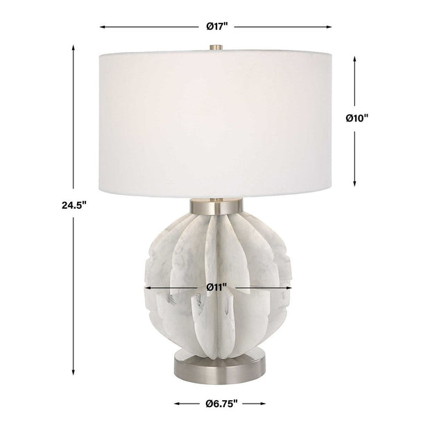 Uttermost Repetition White Marble Table Lamp With White Shade