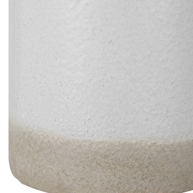 Uttermost Albany Textured White Glaze Ceramic Table Lamp With Drum Shade