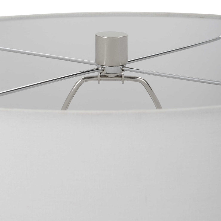 Uttermost Albany Textured White Glaze Ceramic Table Lamp With Drum Shade