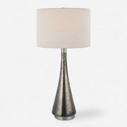 Uttermost Contour Blue Green Metallic Glass Table Lamp With Oatmeal Drum Shade