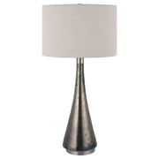 Uttermost Contour Blue Green Metallic Glass Table Lamp With Oatmeal Drum Shade
