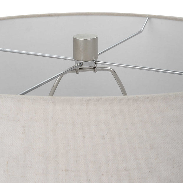 Uttermost Contour Blue Green Metallic Glass Table Lamp With Oatmeal Drum Shade