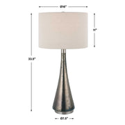 Uttermost Contour Blue Green Metallic Glass Table Lamp With Oatmeal Drum Shade