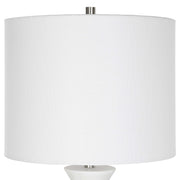 Uttermost Fountain Ivory Stone and Marble Buffet Lamp With White Shade