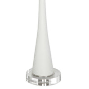 Uttermost Fountain Ivory Stone and Marble Buffet Lamp With White Shade