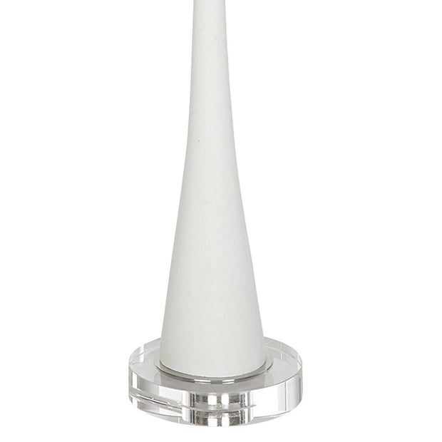 Uttermost Fountain Ivory Stone and Marble Buffet Lamp With White Shade