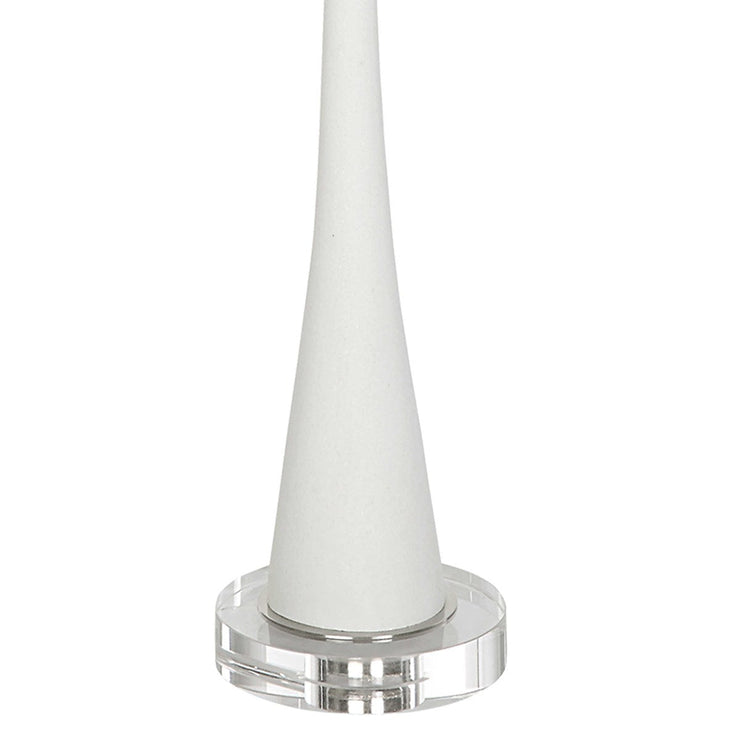 Uttermost Fountain Ivory Stone and Marble Buffet Lamp With White Shade