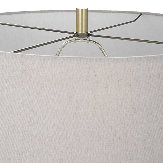 Uttermost Western Sky Golden Rust, Indigo and Blue-Green Ceramic Table Lamp With Gray Linen Shade