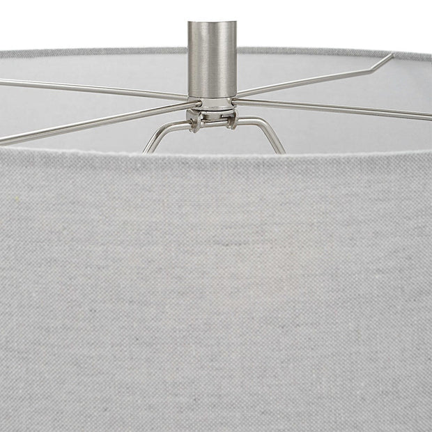Uttermost Twilight Satin Black Ceramic Table Lamp With Light Gray Linen Shade