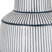 Uttermost Breton White Glaze and Navy Stripes Ceramic Table Lamp With Linen Shade