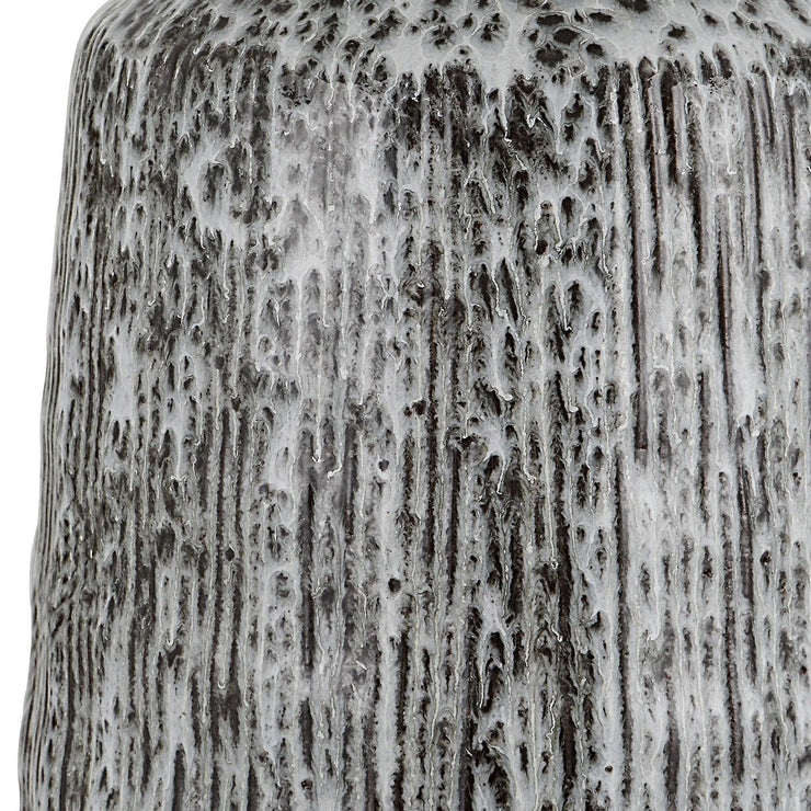 Uttermost Static Black and White Glazed Ceramic Table Lamp With Linen Shade
