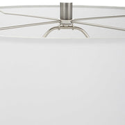 Uttermost Static Black and White Glazed Ceramic Table Lamp With Linen Shade