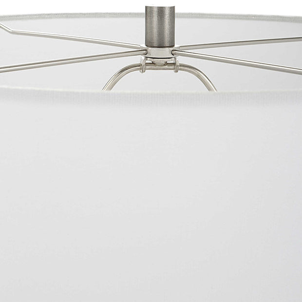 Uttermost Static Black and White Glazed Ceramic Table Lamp With Linen Shade