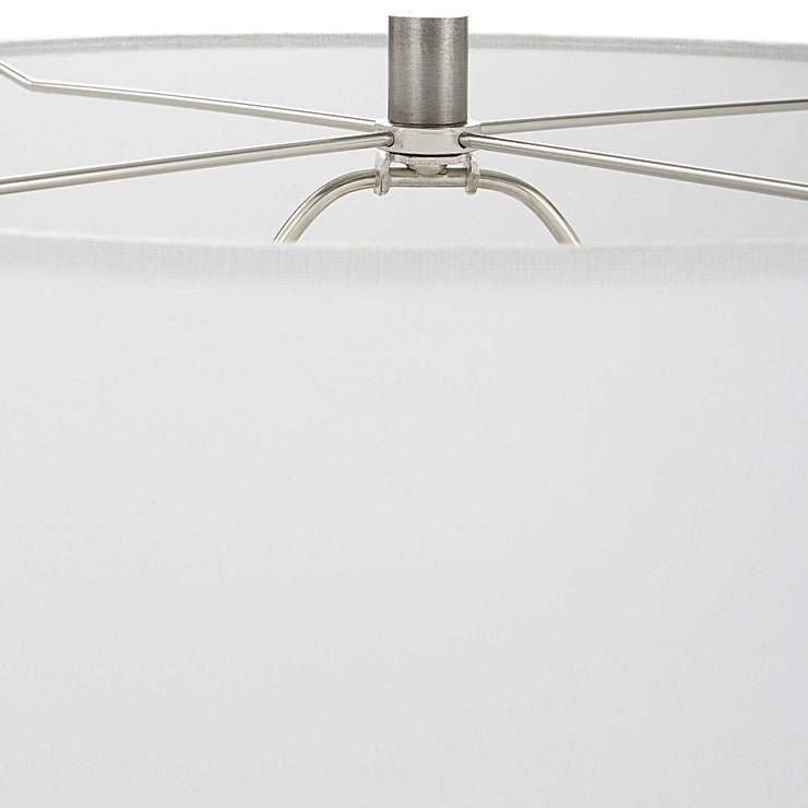 Uttermost Static Black and White Glazed Ceramic Table Lamp With Linen Shade