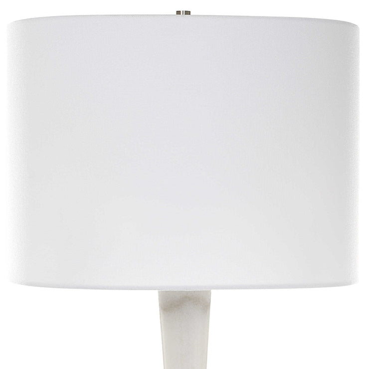 Uttermost Hourglass White Marble Table Lamp With Drum Shade