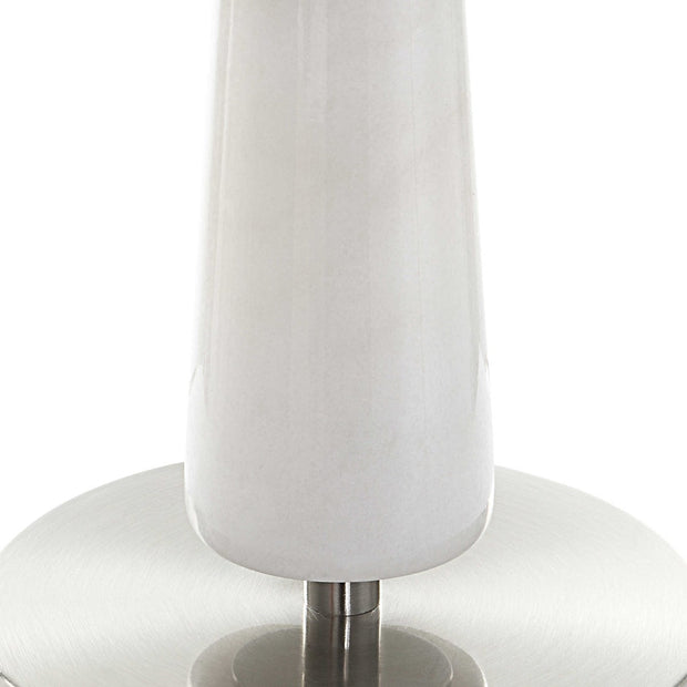 Uttermost Hourglass White Marble Table Lamp With Drum Shade