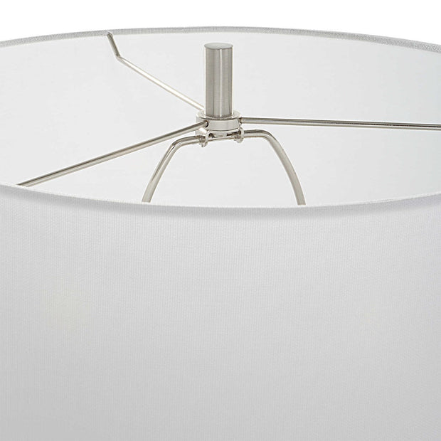 Uttermost Hourglass White Marble Table Lamp With Drum Shade