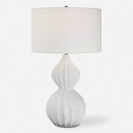 Uttermost Antoinette Ivory Stone Table Lamp With White Linen Shade