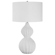 Uttermost Antoinette Ivory Stone Table Lamp With White Linen Shade