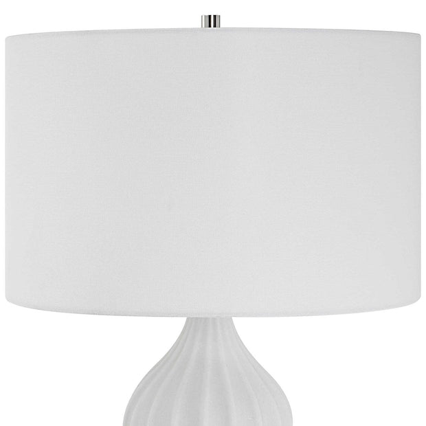 Uttermost Antoinette Ivory Stone Table Lamp With White Linen Shade