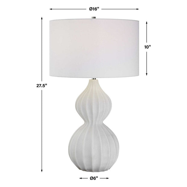 Uttermost Antoinette Ivory Stone Table Lamp With White Linen Shade