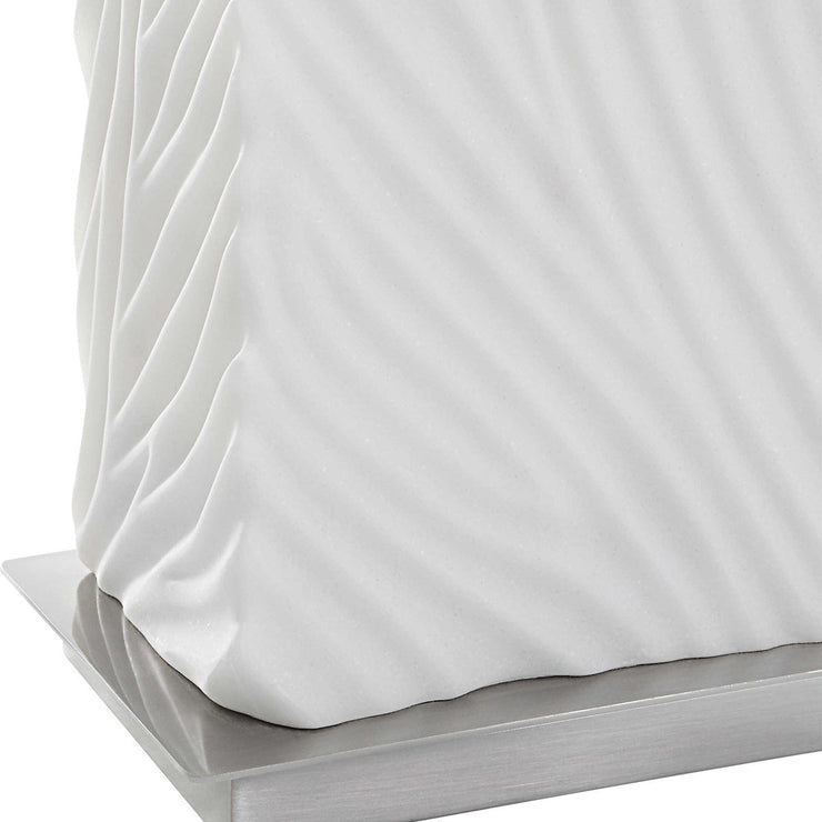 Uttermost Pillar Ivory Stone Table Lamp With White Linen Shade