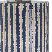 Uttermost Havana Cobalt and Ivory Glazed Ceramic Table Lamp With White Shade