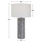 Uttermost Havana Cobalt and Ivory Glazed Ceramic Table Lamp With White Shade