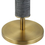 Uttermost Summit Gray Black and Antique Brass Floor Lamp With White Linen Shade