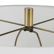 Uttermost Summit Gray Black and Antique Brass Floor Lamp With White Linen Shade