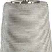 Uttermost Mountainscape Off-White and Gray Ceramic Table Lamp With White Linen Shade