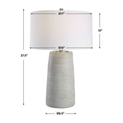 Uttermost Mountainscape Off-White and Gray Ceramic Table Lamp With White Linen Shade
