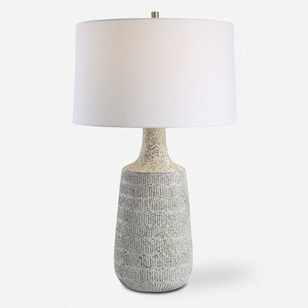Uttermost Scouts Off-White Matte Glaze Ceramic Table Lamp With White Shade
