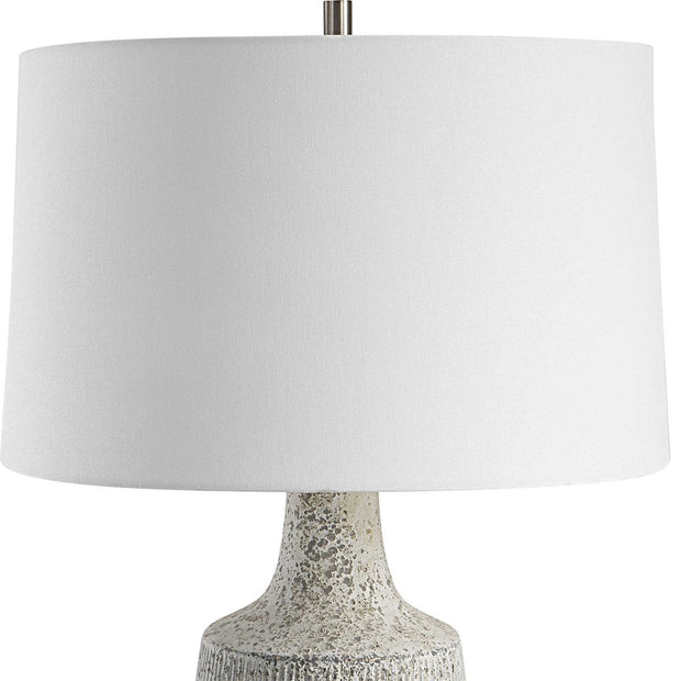 Uttermost Scouts Off-White Matte Glaze Ceramic Table Lamp With White Shade