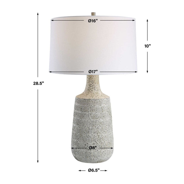 Uttermost Scouts Off-White Matte Glaze Ceramic Table Lamp With White Shade