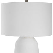 Uttermost Heir Matte Chalk White Ceramic Table Lamp With White Shade
