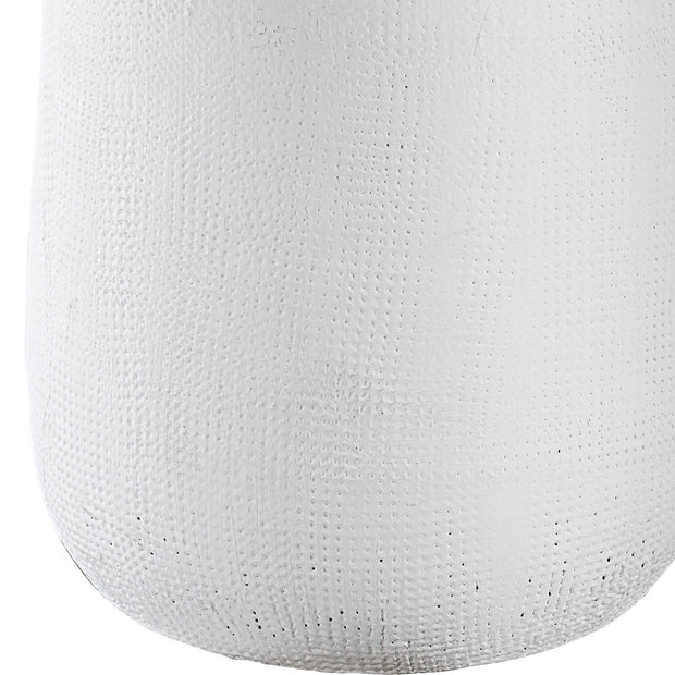 Uttermost Heir Matte Chalk White Ceramic Table Lamp With White Shade